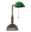 LED Bankers Lamp with Green Shade, Candlestick Neck, 14.75" High, Antique Bronze, Ships in 4-6 Business Days OrdermeInc OrdermeInc