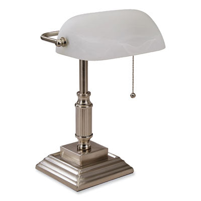 LED Bankers Lamp with Frosted Shade, 14.75" High, Brushed Nickel, Ships in 4-6 Business Days OrdermeInc OrdermeInc