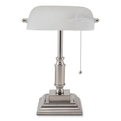 LED Bankers Lamp with Frosted Shade, 14.75" High, Brushed Nickel, Ships in 4-6 Business Days OrdermeInc OrdermeInc