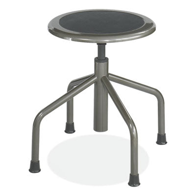 Diesel Low Base Stool, Backless, Supports Up to 250 lb, 16" to 22" High Black Seat, Pewter Base, Ships in 1-3 Business Days OrdermeInc OrdermeInc