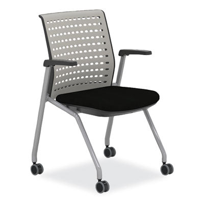 Safco® Thesis Training Chair w/Static Back and Arms, Max 250 lb, 18" High Black Seat,Gray Back/Base,2/CT,Ships in 1-3 Business Days  Ships in 1-3 business days OrdermeInc OrdermeInc