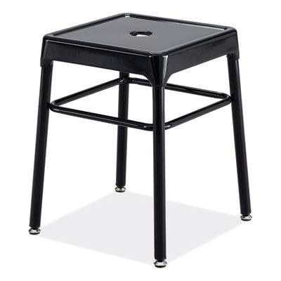 Steel GuestBistro Stool, Backless, Supports Up to 250 lb, 18" Seat Height, Black Seat, Black Base, Ships in 1-3 Business Days OrdermeInc OrdermeInc