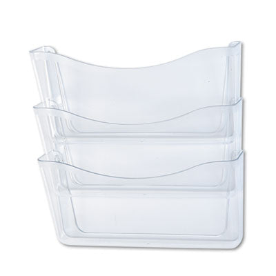 RUBBERMAID Unbreakable Wall Files, 3 Sections, A4/Letter Size, 13.75" x 3.13" x 29.38", Clear - OrdermeInc
