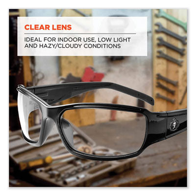 Skullerz Thor Safety Glasses, Black Nylon Impact Frame, Clear Polycarbonate Lens OrdermeInc OrdermeInc