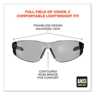 Skullerz Saga Frameless Safety Glasses, Black Nylon Impact Frame, AntiFog Indr/Outdr Polycarb Lens OrdermeInc OrdermeInc