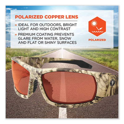 Skullerz Odin Safety Glasses, Kryptek Highlander Nylon Impact Frame, Polrizd Copper Polycarb Lens OrdermeInc OrdermeInc
