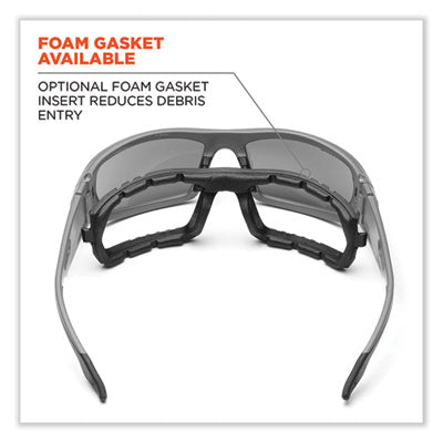 Skullerz Odin Safety Glasses, White Nylon Impact Frame, Silver Mirror Polycarbonate Lens OrdermeInc OrdermeInc