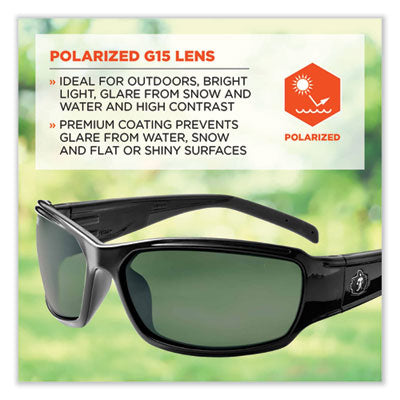 Skullerz Thor Safety Glasses, Black Nylon Impact Frame, Polarized G15 Polycarbonate Lens OrdermeInc OrdermeInc