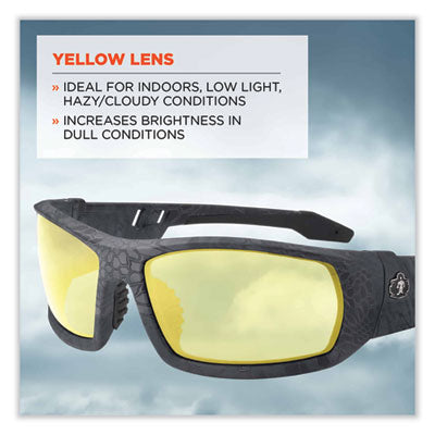 Skullerz Odin Safety Glasses, Kryptek Typhon Nylon Impact Frame, Yellow Polycarbonate Lens OrdermeInc OrdermeInc