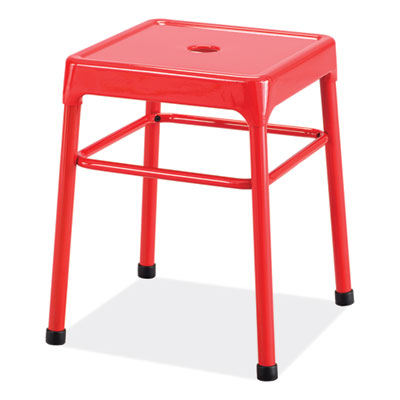 Steel GuestBistro Stool, Backless, Supports Up to 250 lb, 18" Seat Height, Red Seat, Red Base, Ships in 1-3 Business Days OrdermeInc OrdermeInc