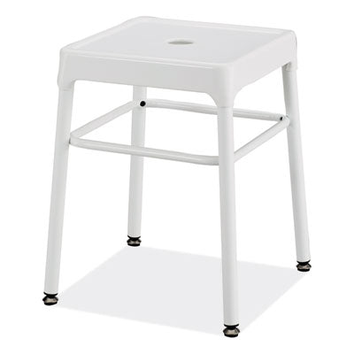 Safco® Steel GuestBistro Stool, Backless, Supports Up to 250 lb, 18" Seat Height, White Seat, White Base, Ships in 1-3 Business Days OrdermeInc OrdermeInc