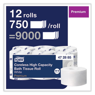 Coreless High Capacity Bath Tissue, 2-Ply, White, 750 Sheets/Roll, White, 12/Carton OrdermeInc OrdermeInc
