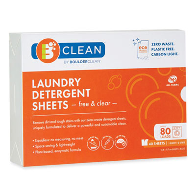 Laundry Detergent Sheets, Free and Clear, 40/Pack, 12 Packs/Carton OrdermeInc OrdermeInc