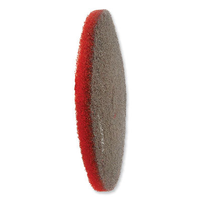 EZ CARE Heavy Duty Scrub Pad, 17" Diameter, Red/Gray, 5/Carton OrdermeInc OrdermeInc