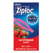 Ziploc® Double Zipper Storage Bags, 1 qt, 1.75 mil, 9.63" x 8.5", Clear, 48/Box - OrdermeInc