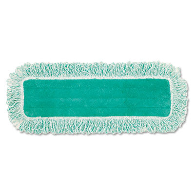 RUBBERMAID COMMERCIAL PROD. Dust Pad with Fringe, Microfiber, 18" Long, Green, 6/Carton - OrdermeInc