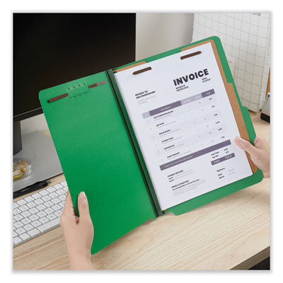 Universal® Bright Colored Pressboard Classification Folders, 2" Expansion, 2 Dividers, 6 Fasteners, Letter Size, Emerald Green, 10/Box OrdermeInc OrdermeInc