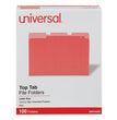 Universal® Deluxe Colored Top Tab File Folders, 1/3-Cut Tabs: Assorted, Letter Size, Red/Light Red, 100/Box OrdermeInc OrdermeInc