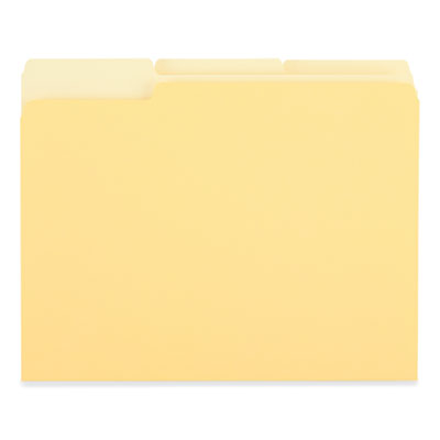 Universal® Deluxe Colored Top Tab File Folders, 1/3-Cut Tabs: Assorted, Letter Size, Yellow/Light Yellow, 100/Box OrdermeInc OrdermeInc