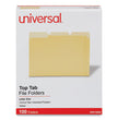 Universal® Deluxe Colored Top Tab File Folders, 1/3-Cut Tabs: Assorted, Letter Size, Yellow/Light Yellow, 100/Box OrdermeInc OrdermeInc