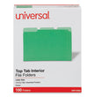 Universal® Interior File Folders, 1/3-Cut Tabs: Assorted, Letter Size, 11-pt Stock, Green, 100/Box OrdermeInc OrdermeInc