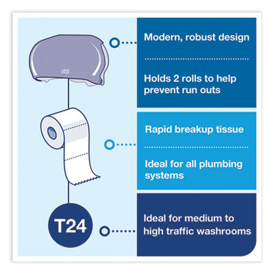 Twin Standard Roll Bath Tissue Dispenser, 12.75 x 5.57 x 8.25, Smoke OrdermeInc OrdermeInc