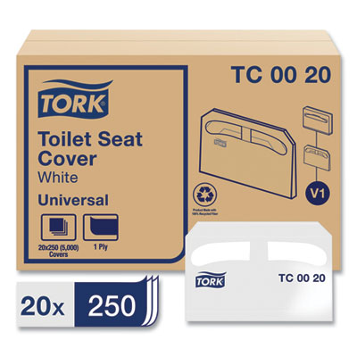 Toilet Seat Cover, Half-Fold, 14.5 x 17, White, 250/Pack, 20 Packs/Carton OrdermeInc OrdermeInc