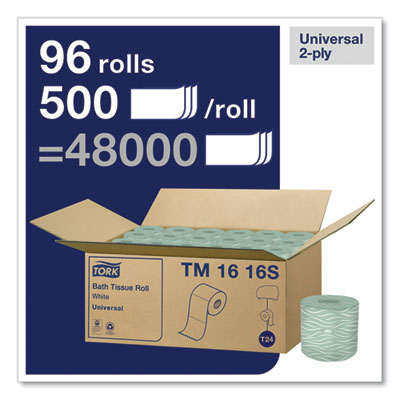 Universal Bath Tissue, Septic Safe, 2-Ply, White, 500 Sheets/Roll, 96 Rolls/Carton OrdermeInc OrdermeInc