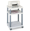 Wave Design Deskside Printer Stand, Plastic, 3 Shelves, 20" x 17.5" x 29.25", White/Charcoal Gray OrdermeInc OrdermeInc