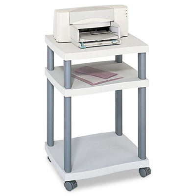 Wave Design Deskside Printer Stand, Plastic, 3 Shelves, 20" x 17.5" x 29.25", White/Charcoal Gray OrdermeInc OrdermeInc
