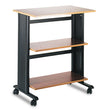 Muv Three Level Machine Cart/Printer Stand, Engineered Wood, 3 Shelves, 29.5" x 20" x 35", Cherry/Black OrdermeInc OrdermeInc