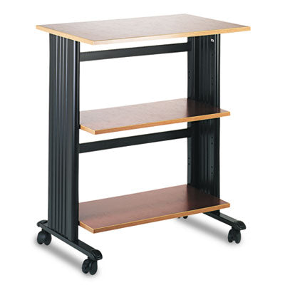 Muv Three Level Machine Cart/Printer Stand, Engineered Wood, 3 Shelves, 29.5" x 20" x 35", Cherry/Black OrdermeInc OrdermeInc