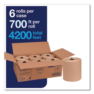 Matic Hardwound Roll Towel, 1-Ply, 7.7" x 700 ft, Natural, 857/Roll, 6 Rolls/Carton OrdermeInc OrdermeInc