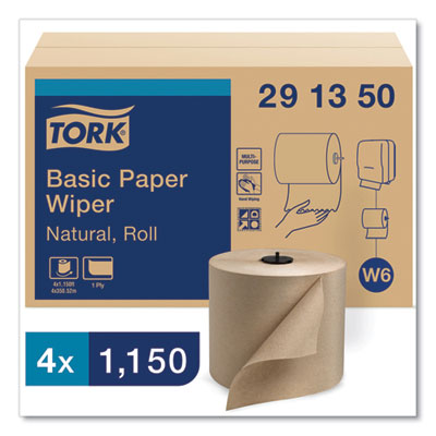 Basic Paper Wiper Roll Towel, 1-Ply, 7.68" x 1,150 ft, Natural, 4 Rolls/Carton OrdermeInc OrdermeInc