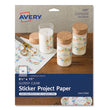 Avery Sticker Project Paper Laser/Inkjet Multipurpose Labels, 11 x 8.5, Glossy Clear, 1 Label/Sheet, 7 Sheets/Pack OrdermeInc OrdermeInc