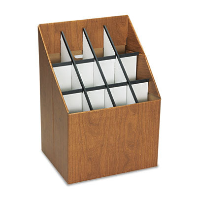 SAFCO PRODUCTS Corrugated Roll Files, 12 Compartments, 15w x 12d x 22h, Woodgrain