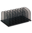 Safco® Onyx Mesh Desk Organizer with Upright Sections, 8 Sections, Letter to Legal Size Files, 19.5" x 11.5" x 8.25", Black OrdermeInc OrdermeInc