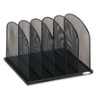 Safco® Onyx Mesh Desk Organizer with Upright Sections, 5 Sections, Letter to Legal Size Files, 12.5" x 11.25" x 8.25", Black OrdermeInc OrdermeInc