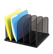 Safco® Onyx Mesh Desk Organizer with Upright Sections, 5 Sections, Letter to Legal Size Files, 12.5" x 11.25" x 8.25", Black OrdermeInc OrdermeInc