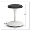 Revel Adjustable Ht Fidget Stool, Backless,Up to 250lb, 13.75" to 18.5" Seat Ht,Black Seat/White Base, Ships in 7-10 Bus Days OrdermeInc OrdermeInc