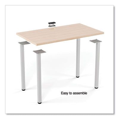 Essentials Writing Table-Desk, 42" x 23.82" x 29.53", Natural Wood/Silver OrdermeInc OrdermeInc