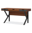 Whalen® Stirling Table Desk, 59.75" x 23.75" x 31", Natural Walnut/Charcoal Gray - OrdermeInc