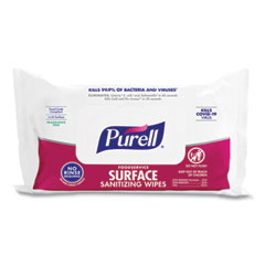 GO-JO INDUSTRIES Foodservice Surface Sanitizing Wipes, 1-Ply, 7.4 x 9, Fragrance-Free, White, 72/Pouch, 12 Pouches/Carton - OrdermeInc