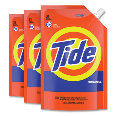 PROCTER & GAMBLE Pouch HE Liquid Laundry Detergent, Tide Original Scent, 35 Loads, 45 oz, 3/Carton - OrdermeInc