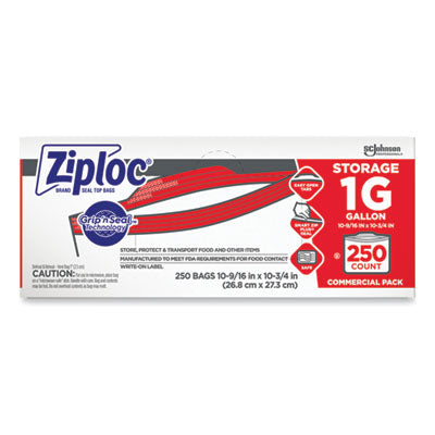 Double Zipper Storage Bags, Triple System Seal, Gallon, 10.56" x 10.75", Clear, 250/Box - OrderMe
