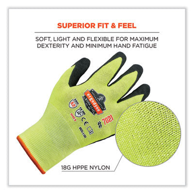 ProFlex 7021-CASE Hi-Vis Nitrile Coated CR Gloves, Lime, X-Large, 144 Pairs/Carton - OrdermeInc