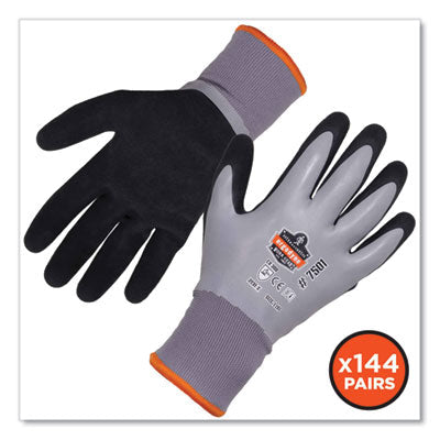 ProFlex 7501-CASE Coated Waterproof Winter Gloves, Gray, Large, 144 Pairs/Carton - OrdermeInc