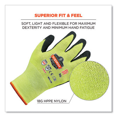 ProFlex 7021 Hi-Vis Nitrile-Coated CR Gloves, Lime, Small, Pair - OrdermeInc