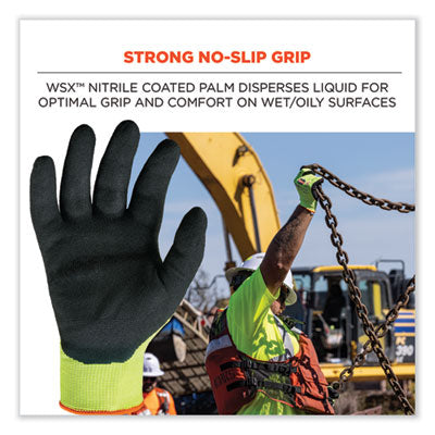 ProFlex 7021-CASE Hi-Vis Nitrile Coated CR Gloves, Lime, X-Large, 144 Pairs/Carton - OrdermeInc