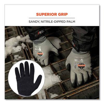 ProFlex 7501-CASE Coated Waterproof Winter Gloves, Gray, Medium, 144 Pairs/Carton - OrdermeInc